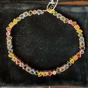 Brand New NWT! Camila Coelho Sparkling Rainbow Gemstone Bejeweled Viral Necklace